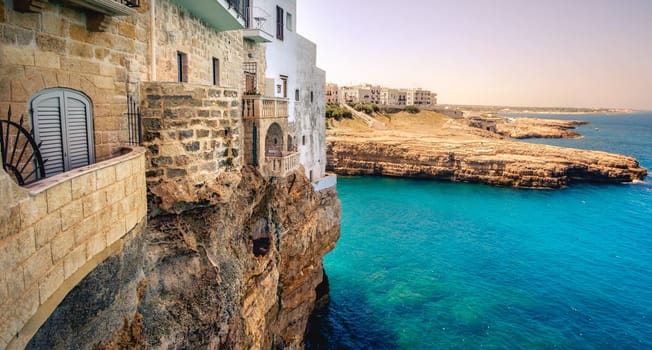 terrace overlook sea balcony - Polignano a Mare - Bari - Apulia - Italy .