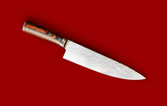 Chef's knife for your kitchen isolated on black background. With clipping path