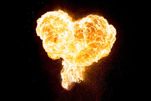 Wonderful perfect burning heart shape symbol for visualizing e.g. Valentine's Day, love, passion, hope, fight, friendship, power, health or energy.