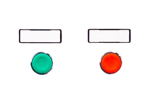 Beginning and ending of a simple scheduling or time process. Begin and end are beside counterparts and isolated on white background.