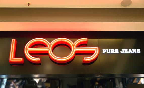 WETZLAR, GERMANY AUGUST 29, 2017 : the logo of the brand "Leos Pure Jeans"", Wetzlar."