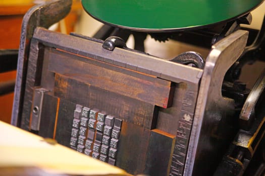 A block of decorative type ready for printing