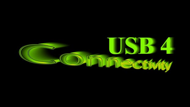 The USB 4 icon isolated isolated on white background