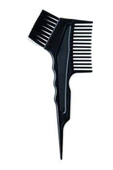 Plastic hair dye brush isolated on white background.