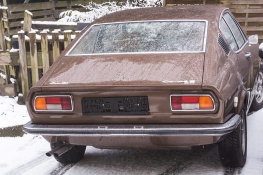 VELBERT, NRW, GERMANY - MARCH 07, 2016:.Old Audi 100 Coupe S in a public parking in Velbert, Germany.