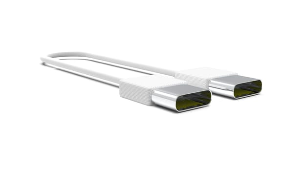 The 3d rendering of USB4 cable isolated on white background