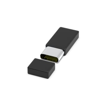 The 3d rendering of USB4 cable isolated on white background