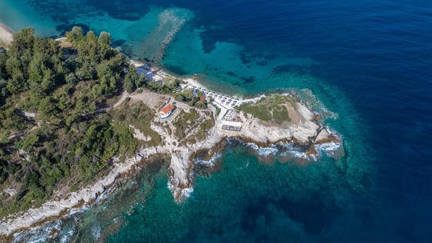 the head of Evreokastro in Limenas. Thassos Island, Greece