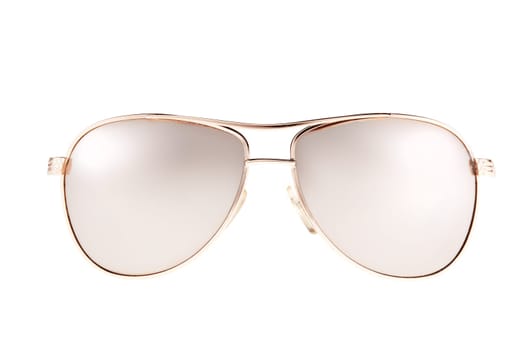Sunglasses isolated on a white background. Classic design. Protection of eyes against the UV radiation of the sun