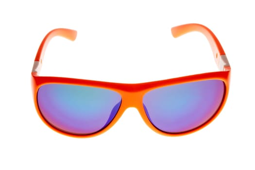 Sunglasses isolated on a white background. Retro design. Protection of eyes against the UV radiation of the sun