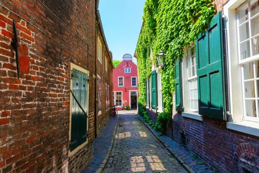 picturesque alley in the medieval old town of Leer, Ostfriesland