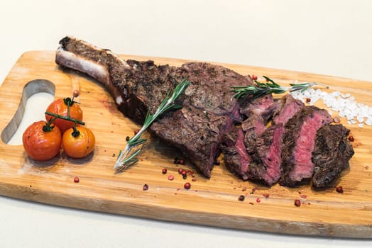 Rosted and grilled Beef Rib Steak, american groumet cuisine.