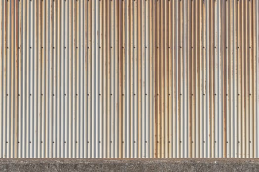 exterior of metal sheet warehouse wall