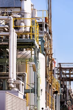 Structure of pipeline of oil chemical plant factory in Kawasaki Japan.