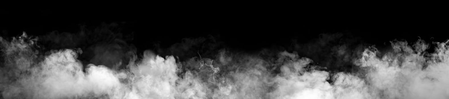 White smoke on black background