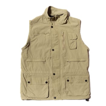 Green hunter vest on a white background