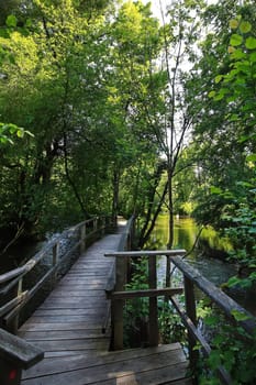 Steg aus Holz Memmingen is a city in Bayern/Germany with many historical attractions