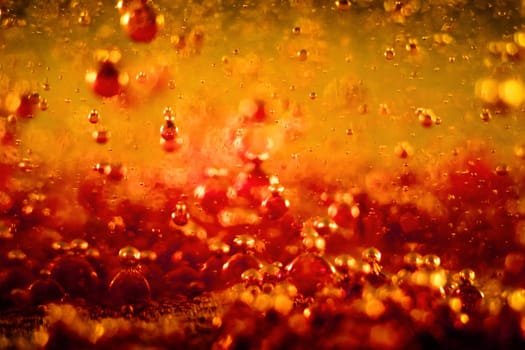 Colorful bubbly liquid in with unique shapes and pattern. Artistic abstract design. - image