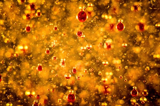 Colorful bubbly liquid in with unique shapes and pattern. Artistic abstract design. - image