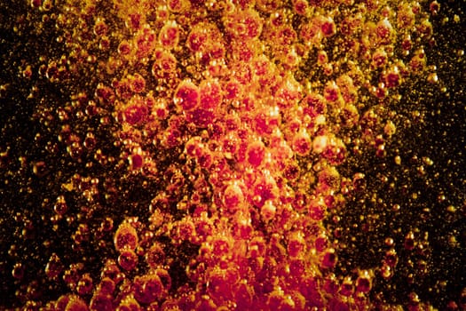 Colorful bubbly liquid in with unique shapes and pattern. Artistic abstract design. - image