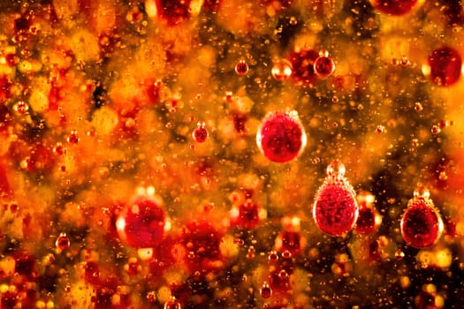 Colorful bubbly liquid in with unique shapes and pattern. Artistic abstract design. - image