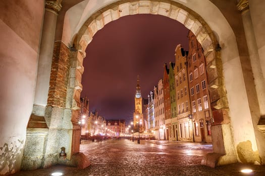 Long Market in Gdansk, view from the Green Gate, Poland.