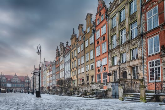 Mysterious Gdansk, view of the Long Market, no people.