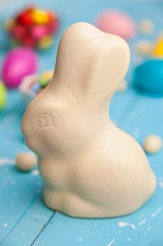 Delicious and traditional white chocolate Easter holiday bunny