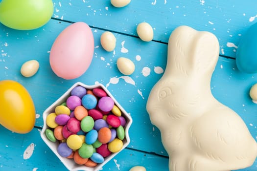 Delicious and traditional white chocolate Easter holiday bunny