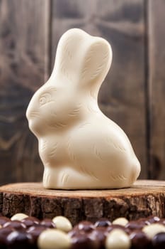 Delicious and traditional white chocolate Easter holiday bunny