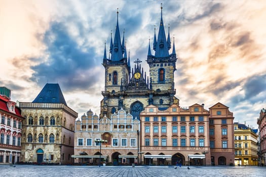 Church of our Lady before Tyn, Old Town Square of Prague.