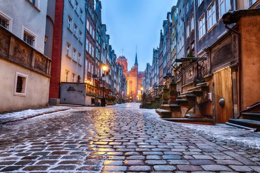 Mariacka street in Gdansk, Poland, with no people