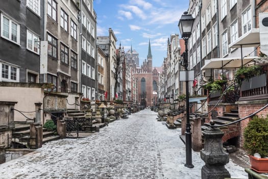 Famous Mariacka street, a landmark of the Old Town of Gdansk, Poland.