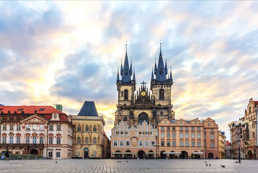 Famous Old Town Square in Prague, Czech Republic.