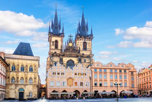 Church of Our Lady before Tyn and the House at the Stone Bell in Prague.