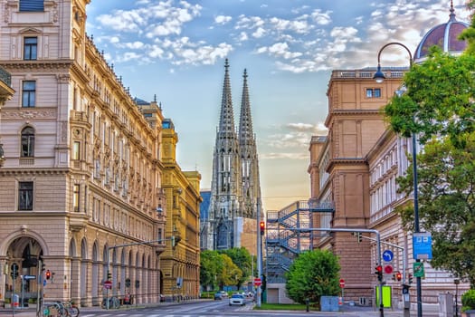 The Votivkirche in the centre of Vienna, Austria.