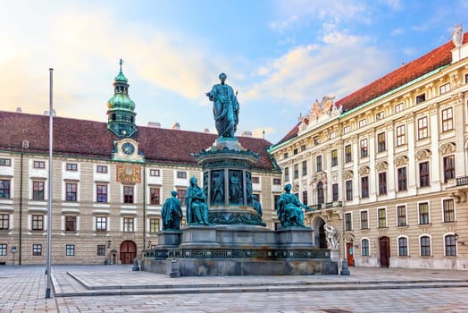 Kaiser Franz Monument in Hofburg in Vienna, Austria