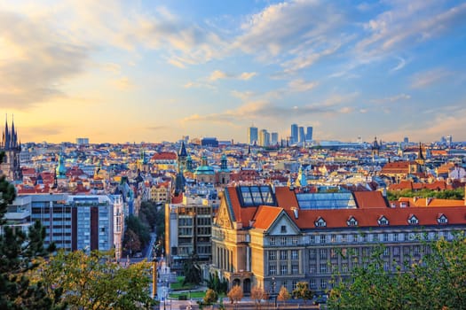 Charles University and the Old Town of Prague, Czech Republic.