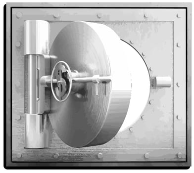 bank safe deposit money treasure finance illustration
