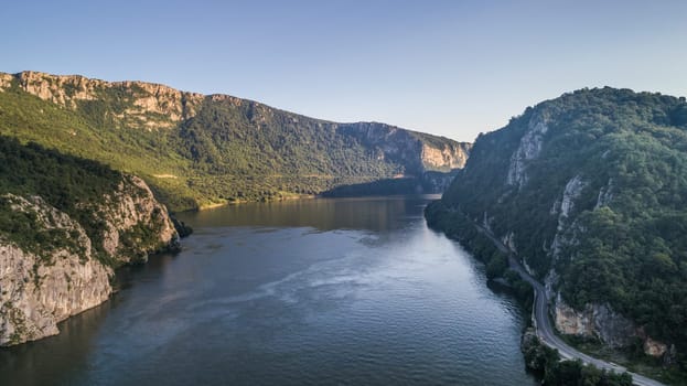 landscape in the Danube Gorges. Cazanele Mari seen from the Romanian side