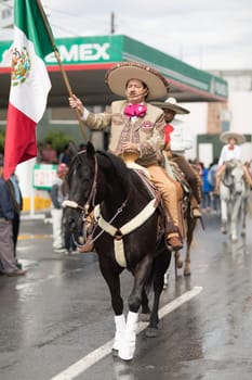 H. Matamoros, Tamaulipas, Mexico - November 20, 2017 - The November 20 Parade commemorates the start of the Mexican revolution of 1910 against Porfirio Diaz, an annual celebration throughout Mexico since 1936, with traditional dresses, dances , marching bands, music and food.