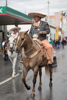 H. Matamoros, Tamaulipas, Mexico - November 20, 2017 - The November 20 Parade commemorates the start of the Mexican revolution of 1910 against Porfirio Diaz, an annual celebration throughout Mexico since 1936, with traditional dresses, dances , marching bands, music and food.