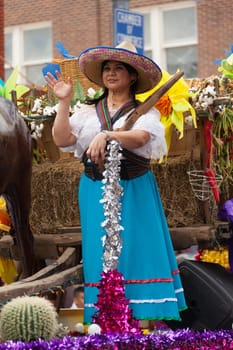Brownsville, Texas, USA - February 25, 2017, Grand International Parade is part of the Charro Days Fiesta - Fiestas Mexicanas, A bi-national festival between USA and Mexico.