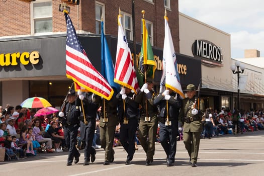 Brownsville, Texas, USA - February 25, 2017, Grand International Parade is part of the Charro Days Fiesta - Fiestas Mexicanas, A bi-national festival between USA and Mexico.