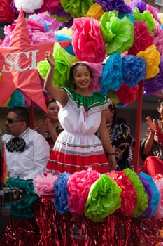 Brownsville, Texas, USA - February 25, 2017, Grand International Parade is part of the Charro Days Fiesta - Fiestas Mexicanas, A bi-national festival between USA and Mexico.