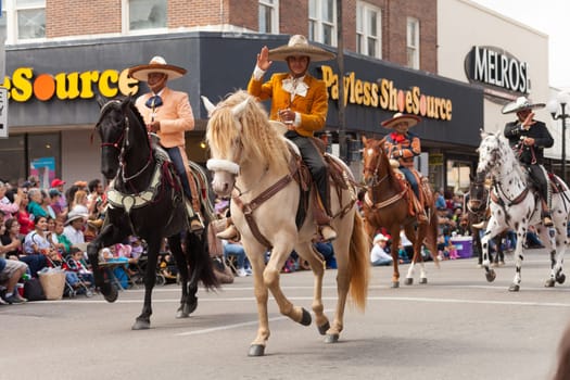 Brownsville, Texas, USA - February 25, 2017, Grand International Parade is part of the Charro Days Fiesta - Fiestas Mexicanas, A bi-national festival between USA and Mexico.