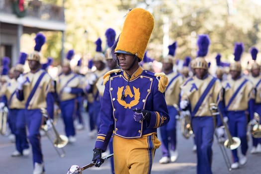 New Orleans, Louisiana, USA - November 25, 2017, The Bayou Classic Parade is a Thanksgiving Day themed parade prior to the annual college football game between the Grambling State University Tigers and the Southern University Jaguars since November 11 1932.