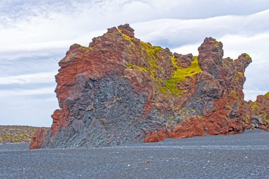 Massive Lava Remnant on Djupalonssandur beach in Iceland