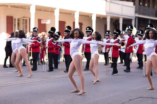 New Orleans, Louisiana, USA - November 25, 2017, The Bayou Classic Parade is a Thanksgiving Day themed parade prior to the annual college football game between the Grambling State University Tigers and the Southern University Jaguars since November 11 1932.
