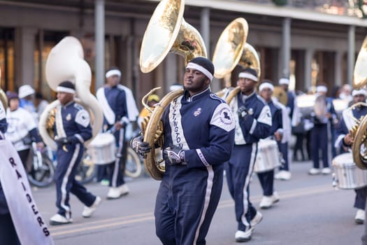 New Orleans, Louisiana, USA - November 25, 2017, The Bayou Classic Parade is a Thanksgiving Day themed parade prior to the annual college football game between the Grambling State University Tigers and the Southern University Jaguars since November 11 1932.